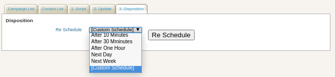 Reschedule call time option