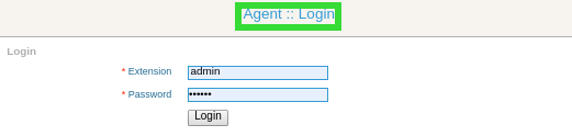 login form for agent in web phone