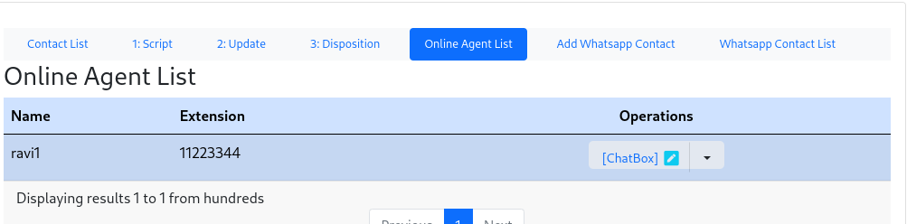 online agent list chatbox